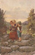 "Mother And Sons With Field's Flowers" Tuck Oilette Germany Jugendfreuden Series PC  #  ??? - Tuck, Raphael