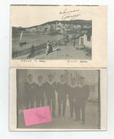 Grèce Greece Milos Adamas Cpa + Marins Français Au Port Carte Photo Guerre  (1916-1917) - Greece