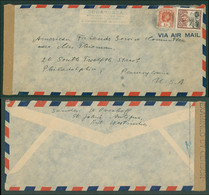 1942 Censored Airmail Cover To The USA Franked KGVI 1½d & 1s Adhesives, Cancelled St. Johns, JAN.10.42 C.d.s's, Left Sid - Sonstige & Ohne Zuordnung