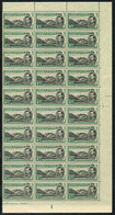 1938-53 1d Black & Green, UM Marginal Block Of Thirty (right Side ½ Sheet), Usual Gum Toning (four Stamps With Tone Spot - Sonstige & Ohne Zuordnung