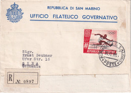 SAN MARINO 1956  LETTRE RECOMMANDEE - Storia Postale