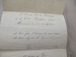 1839 Invitation De L Vicomtesse De Soussay à Mr Le Vicomte De Laslie Paris On Dansera Au Piano - Historische Dokumente