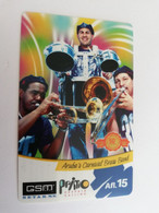 ARUBA PREPAID CARD  GSM PRIMO  SETAR CARNIVAL BRAS BAND   AFL 15,--    Fine Used Card  **9168** - Aruba