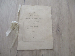 Cantaloup Delpech Plaquette 15/9/1891 L'Abbé Faubin à Sa Cousine Marie Cantaloup Pour Son Mariage - Sonstige & Ohne Zuordnung