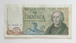 Banca D'Italia L.5000 Colombo Tre Caravelle D.M.10/11/1977 R2, Circolata - 5000 Lire