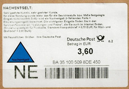 Deutschland Germany Allemagne - Schalterlabel Nachentgelt über 3,60 € - Storia Postale