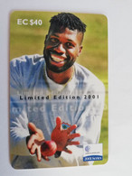 ANTIGUA  $40,- CHIPCARD  CURTLEY AMBROSE  LIMITED EDITION 2001/  QRICKET    Fine Used Card  ** 9179 ** - Antigua En Barbuda