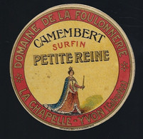 étiquette Fromage Camembert Normandie Petite Reine Domaine De La Foulonnerie La Chapelle Yvon Calvados 14 - Kaas