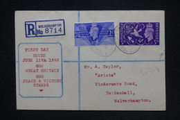 ROYAUME UNI - Enveloppe FDC En Recommandé En 1946 De Wolverhampton En Local - L 118696 - ....-1951 Pre-Elizabeth II