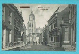 * Bergen Op Zoom (Noord Brabant - Nederland) * (Uitg J. Roozenboom) Hoogstraat, Animée, église, Old, Rare - Bergen Op Zoom