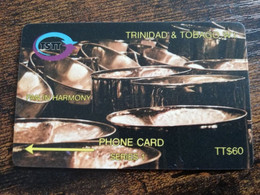 TRINIDAD & TOBAGO  GPT CARD    $60,-  NO SERIE NR/ DUMMY /BLANCO BACK  PAN IN HARMONY     Fine  Card        ** 9195** - Trinité & Tobago