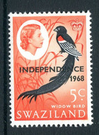 Swaziland 1968 Pictorials - Independence - 5c Long-tailed Whydah Bird HM (SG 149) - Swaziland (1968-...)