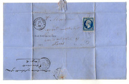 TB 3212 - 1861 - LAC - Lettre De Mr VOIVRET à MONTIERS SUR SAUX Pour Mrs DESGRAND à PARIS - 1849-1876: Klassik