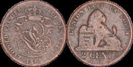 Belgique - 1865 - 2 Centimes - Léopold 1er - 02-051 - 2 Cents