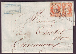 AUDE - LAC - CASTELNAUDARY (1866) + GC 763 Sur 2 X N° 23 (3ème éch) Pour Carcassonne (10) - 1849-1876: Classic Period