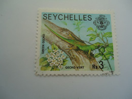 SEYCHELLES  USED  STAMPS  REPTILES GREEN GECKO R  3 - Seychelles (1976-...)