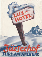 Etiquette Hotel .luz Hotel Zurserhof Zurs Am Arlberg - Etiquettes D'hotels