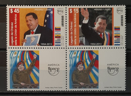 2014 - Uruguay - MNH - Legacy Of Hugo Chavez - UPAEP Joint Emission - Complete Set Of 2 Se-tenant  Stamps (no Tabs) - Singapur (1959-...)