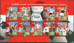 Austria 2004 - 100 Jahre Oesterreichische Fussballbund: Fussballspieler - KLB, MNH** - Blocs & Feuillets