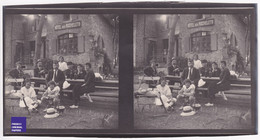 Hôtel Des Rochelets - Saint-Sabin Les Pins 1922 Photo Stéréoscopique 17,8x8,2cm Loire Atlantique Terrasse Animée C6-27M - Stereoscopic