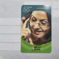 PALESTINE-(PA-G-0032)-Women In The Phone-(91)-(50units)-(1321434511109)-(1/1/2008)-used Card-1 Prepiad Free - Palestine