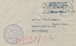Nederlands Indië - 1947 - Portvrije Dienstbrief Commandement Der Zeemacht / Batavia Naar Vredes Orgel Scheveningen - India Holandeses