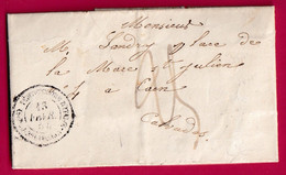 CAD CORPS EXPEDITIONNAIRE ITALIE 2EME DIVISION ROME 1854 POUR CAEN CALVADOS LETTRE COVER FRANCE - Sellos De La Armada (antes De 1900)