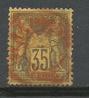 SOLDES - 1878 – N°93  Oblitéré - 35 C Violet S. Jaune  - SAGE TYPE II - Bon Centrage : +50% - Cachet Rouge Des Imprimés - 1876-1898 Sage (Type II)