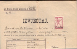 CROATIA - SLOVENIA - Used VERIGARJI On IZVEŠTAJ  TAX In SUŠAK/RIJEKA - 1920 - Slovenia