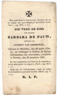 De Pauw Barbara, Wed. Van Zeebroeck, Merchtem 1753 - Rossem 1831 - Overlijden