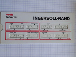 Convertisseur Système Métrique - Ingersoll Rand - Longueur - Poids - Surface - Capacité - Echelles - Degrés - Sonstige & Ohne Zuordnung