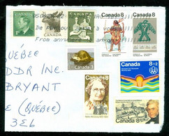 Timbres Canadiens Variés, Usagés Sur Enveloppe / Various Canadian Stamps, Used On Envelope (9097) - Autres & Non Classés