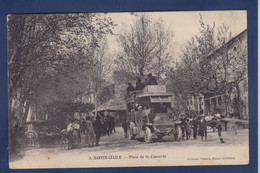 CPA [84] Vaucluse Sainte Cécile Courrier Autobus Automobile écrite - Autres & Non Classés