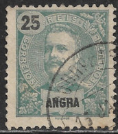 Angra – 1897 King Carlos 25 Réis Used Stamp - Angra