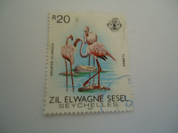 SEYCHELLES. Zil Elwannyen USED STAMPS BIRDS  BIRD  FLAMINGO  20R - Flamingos