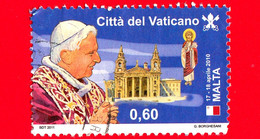 VATICANO - Usato - 2011 - Viaggi Del Papa Benedetto Nel 2010 - Malta - 0,60 - Oblitérés