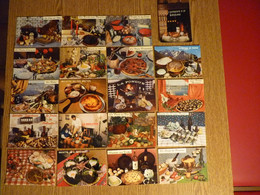Lot De 20 CPSM Recettes De Cuisine - Toutes Photographiées Recto/Verso - Voir Détails Sur Photos -10,5x15 Cm. - Recettes (cuisine)