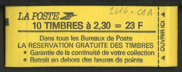 France - Frankreich Carnet 1990 Y&T N°CUC2614-C1A - Michel N°MH2751A*10 *** - 2,30f Marianne De Briat "la Réservation" - Modern : 1959-...
