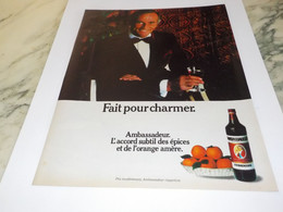 ANCIENNE PUBLICITE FAIT POUR CHARMER  AMBASSADEUR  1983 - Alcools