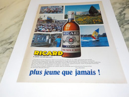 ANCIENNE PUBLICITE PLUS JEUNE QUE JAMAIS  RICARD 1983 - Alcohols