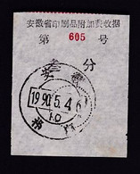 CHINA CHINE CINA ADDED CHARGE LABELs (ACL) OF ANHUI QIMEN 245600 0.03 YUAN - Sonstige & Ohne Zuordnung
