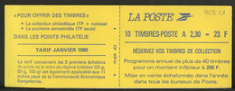 France - Frankreich Carnet 1990 Y&T N°CUC2629-C1 - Michel N°MH2764*5+2765*5 *** - 2,30f Marianne De Briat "réservez" - Modernes : 1959-...