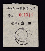 CHINA CHINE CINA ADDED CHARGE LABELs (ACL) OF SHANGHAI 200032 0.10 YUAN - Other & Unclassified