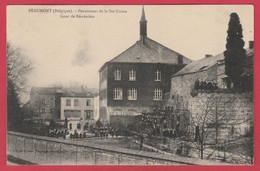 Beaumont - Pensionnat De La Ste-Union - Cour De Récréation ... Rempart -1919 ( Voir Verso ) - Beaumont