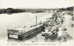 Roanne Vue Panoramique Sur La Loire Et Le Pont Du Chemin De Fer Editeur L.L.N° 37 - Andrézieux-Bouthéon