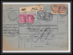 25005 Bulletin D'expédition France Colis Postaux Fiscal Haut Rhin Metz 1927 Semeuse Merson 123 Alsace-Lorraine - Lettres & Documents