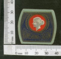 India Vintage Trade Label Vanishing Cream Label Women# LBL116 - Etiquettes