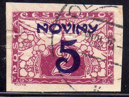 CZECH REPUBLIC REPUBBLICA CECA CZECHOSLOVAKIA CESKA CECOSLOVACCHIA 1926 NEWSPAPER STAMPS NOVINY 5h On 2h USED USATO - Newspaper Stamps