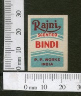 India 1950's Rajni Scented Bindi French Print Vintage Perfume Label Multi-colour # 2930 - Etiquettes