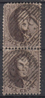 BELGIË - OBP - 1863 - Nr 14A (T/D 12 1/2 : 13 1/2) - (P 65) Samenhangend + 15.00 € - + Coba 5.00 €(x2) - Balkenstempel: Einladungen